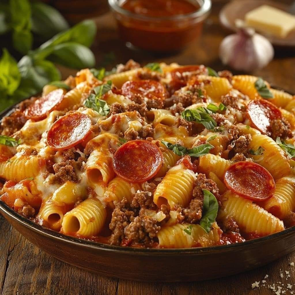 Cheesy Pepperoni Pizza Pasta Bake 466640219_891431033169059_688786948079416541_n