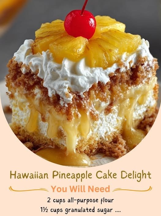 Hawaiian Pineapple Cake Delight – Sweet, Moist, and Irresistible 🍍🍰 612304767_122240997140136360_8852399603068390653_n